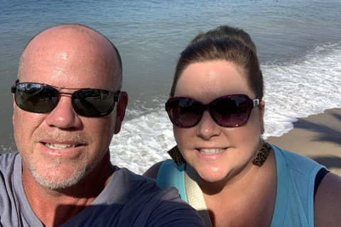 Mesothelioma survivor Shaun Bigbie and his girlfriend