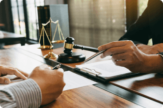 Lawyers discussing litigation