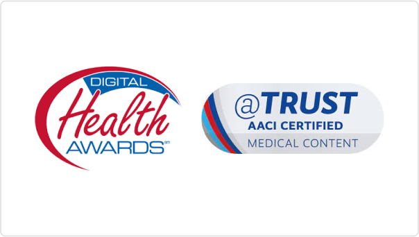 Digital Health Awards Logo and @Trust AACI Certified